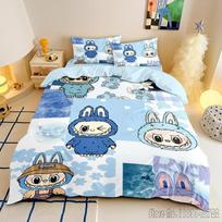 Mielas Anime LA BUBU Antklodės Užvalkalų Rinkinys HD Spausdinimas Vaikams Lovatiesės Minkštas Antklodės Užvalkalas Miegamojo Dekoras Baby 120x150cm beige