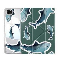 Cartoon Shark Tablet Case For iPad Pro 2025 Mini 6 7 Pro 11th 10th 9th 8th 7th 12.9inch Air 4 5 M3 M2 1 2 M4 11inch Y-Fold ipad Air5 10.9 2022 gray
