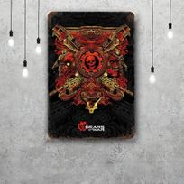 Gears Of War Retro Metalinės Skardinės Plakato Dekoracijos Metalinė Plokštelė Sienos Meno Dekoras Garažui Barui 30x40cm(11.8x15.7inch)