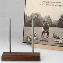Vinilo ir CD laikiklis su stovu telefonui/planšetiniam kompiuteriui Brown gray