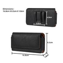 Karvės odos mobiliojo telefono diržo klipo dėklas Vyriška juosmens rankinė iPhone 17 16 15 14 Pro Max Samsung Galaxy S25 S24 Redmi dėklui （16.8*8.5*1.8cm） juoda
