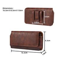 Karvės odos mobiliojo telefono diržo klipo dėklas Vyriška juosmens rankinė iPhone 17 16 15 14 Pro Max Samsung Galaxy S25 S24 Redmi dėklui (16.3*8.3.1.8cm） ruda
