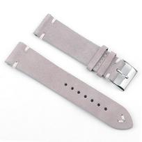 Suede Leather Watch Strap 18mm 20mm 22mm 24mm Hand Stitched Gray Calfskin Watch Bands for Men Women Quick Release Watch Bracelet 24mm white