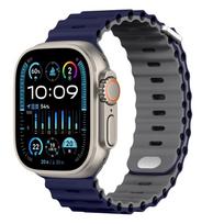 Vandenyno dirželis Apple Watch Ultra 3 2 Juosta 49mm Series 45mm 41mm 46mm 42mm 40 44mm Silikoninis laikrodžio dirželis iWatch 11 10 9 8 7 6 5 SE2 for Ultra 3-2-1 49mm gray