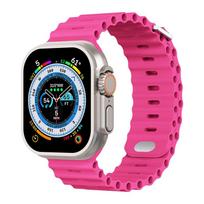 Vandenyno dirželis Apple Watch Ultra 3 2 Juosta 49mm Series 45mm 41mm 46mm 42mm 40 44mm Silikoninis laikrodžio dirželis iWatch 11 10 9 8 7 6 5 SE2 for Ultra 3-2-1 49mm black