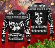 Hot Motionless in White Open Your Mind Ugly Sweater S5XL men Unisex T-Shirt XXXXL white