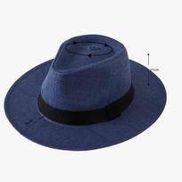 Natūralus Panama Šiaudinis Skrybėlė Platus Kraštas Apsauga Nuo UV Kepurė Unisex Moterys Vyrai Madinga Vasaros Atsitiktinė Trendy Paplūdimio Saulės Džiazo Skrybėlė tamsiai mėlyna spalva