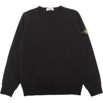 Stone Island Sweatshirt Ss25 Kids Solid Color Crew Neck Long Sleeve Black Kids sweatshirt K1S1661000-11S0040-V0029 8A black