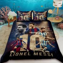 Antklodės užvalkalas Lionelis Messi Futbolo Superžvaigždė Lovos patalynės komplektas Spausdintas antklodės užvalkalas Lovos patalynės komplektas Minkštas Karališkojo dydžio pilnas lovos patalynės komplektas Berniukui 140x200cm