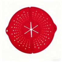 Silikoninis sulankstomas puodo dangtis: Atsparus aliejaus purslams ir skalbiamas mašinoje, tinka 12 colių ir mažesnėms keptuvėms 35.5 x 32 x 0.5 cm / 240g red