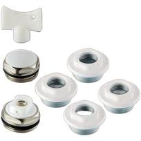 Brass Radiator Air Vent Valve Drain Plug-s Kit Copper Exhaust Valve Set With Wrench And Adapters For Heating System G1/2 G3/4 white