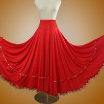 Women Ballroom Flamenco Dance Skirts Lyrical Ballroom Flowy Maxi Skirts for Ballet Classical Ethnic Dance Performance Costumes 5XL beige