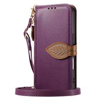 Purse Case for Google Pixel 10 9 Pro XL 10A 9A, Zipper Pocket Phone Protection Cover with Card Slots Holder Wrist Strap Lanyard For Pixel 9 tamsiai violetine spalva