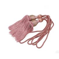 Pair Curtain Ropes Large Backs Ball Tassel Tieback rožinė