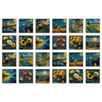 24 Vnt. Europos stiliaus plytelių sienos lipdukas Lipnus virtuvės vonios dekoratyvinis plytelių lipdukas Blizgus kristalinis sienos lipdukas 10*10cm*24PCS