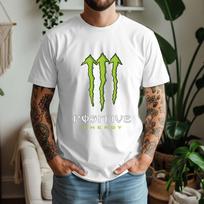 Vyriški oversize marškinėliai 100% medvilnė Energetinio gėrimo Estetika Monstro nagas Teigiama energija Popkultūros Grafika Laisvalaikio marškinėliai L white