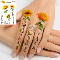 1 lapas Fenixo, Saulėgrąžos, Pusmėnulio Gėlės Laikinos Tatuiruotės Moterims ant Rankų, Netikri Tatuiruočių Lipdukai Ilgai Išlaikantys Realistiški Tatuiruotės China Mainland white