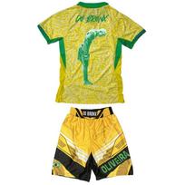 Vasaros viršutinė dalis Boksininkas MMA aštuonkampė narva Charles Oliveira Marškinėlių ir šortų komplektas Vyriškas sportinis treniruočių bėgimo komplektas Greitai džiūstantis Kovinis S yellow