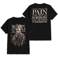 In Flames - Laiski Retro Vyriški Gryno Poliesterio Trumpomis Rankovėmis Marškinėliai Vasarai Švediškos Melodingo Metalo Roko Stiliaus XL gray