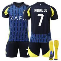Paaugliams Vaikams Suaugusiems Futbolo Aprangos Sportinio Treniruočių Džersio Komplektas su Kojinėmis 24/25 Al-Nassr Išvykos #7 Ronaldo 30