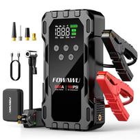 FOWAWU 8000A automobilio užvedimo įrenginys su oro kompresoriumi, automobilio akumuliatoriaus užvedimo įrenginys, Power Bank, belaidis automatinio išjungimo padangų pripūtimo įrenginys 160 PSI gray
