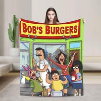 Super minkštas B-Bob Burgers Padėkos dienos pledas Aukščiausios kokybės flanelės vilna Lengvas lovos pledas Šiltas pliušinis lovatiesė 100cmx150cm
