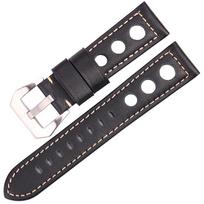 Karvės odos natūralios odos laikrodžio dirželis 20mm 22mm 24mm Unisex Aliejaus vaško madingas dirželis su sagtimi Laikrodžio dirželiai 24mm juoda
