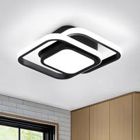 LED lubinis šviestuvas Juodas Baltas Modernus sietynas Koridoriui Balkonui Miegamajam Svetainei Praėjimui Vidaus Namų Dekoras Apšvietimas 110-220V Double Ring Square juoda