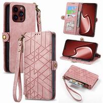 (Pink) Flip Case For IPhone 15 Pro Max Simple Business Flip Cover Leather Case Wallet Shockproof