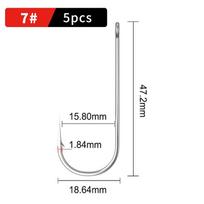 Long Shank Fishing Hook With Barb Circle Eye Carp Crucian Boat Sea Sizes 2 To 10 Size 7 black