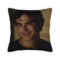 Pagalvės užvalkalas Damon Salvatore The Vampire Diaries Juokingas pagalvės užvalkalas Vestuvėms, vakarėliui, namų dekoravimui Pagalvių užvalkalai 50cmx50cm(20x20Inch)