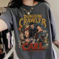 2026 Dungeon Crawler Carl Donut Mongo T-shirt Unisex Hip Hop Streetwear Oversized T-shirt Breathable and Comfortable Clothes S gray