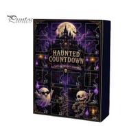 Children Holiday Entertainment Halloween Advent Calendar, 24 Day Haunted Countdown Box with Mini Party Favors Figures, Spooky Collectible Toy Set for A black