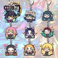 Demon Slayer Keychain Tanjiro Nezuko Mitsuri Bag Charm Phone Strap Anime Gift Collectible Keyring 5.5cm white