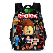 Roblox Vaikų mokyklinė kuprinė Berniukams Mergaitėms Lengvas Oksfordo audinio Dvigubo dirželio krepšys su oro paminkštintais dirželiais 17-inch backpack