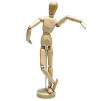 Wooden Sketching Aid Manikin, Flexible Body Joints Human Figure Puppet Ornament, Adjustable Model Poseable Articulated Hand for Drawing Painting