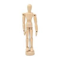Wooden Sketching Aid Manikin, Flexible Body Joints Human Figure Puppet Ornament, Adjustable Model Poseable Articulated Hand for Drawing Painting beige