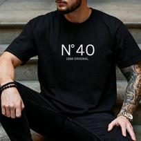 Minimalist No 40 1986 Original Text Graphic T Shirt Unisex 40th Birthday Casual Short Sleeve Street Tee S black