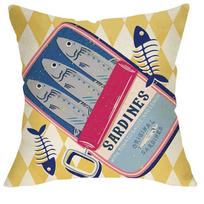 Vikama Sardine Canned Food Decorative Throw Cushion Set For Living Room Sofa Cushion Cover With Invisible Zipper Home Decor Peach skin 40*40(CM)-1Pcs