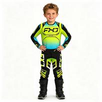 vaikiškas motokroso komplektas MX marškinėliai ir kelnės vaikams vaikų komplektas purvo dviračiui MTB DH UTV Enduro įrangos derinys visureigių jaunimo lenktyninis kostiumas YXL-26 (30-36KG) žalia
