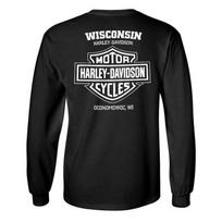 Harley-Davidson Vyriški Street ilgomis rankovėmis medvilniniai marškinėliai su apvalia apykakle, juodi 6XL black