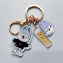 Stray Kids SKZOO Cartoon Double Sided Acrylic Keychain Cute Anime Character Keyring Bag Pendant Fan Merchandise Gift for STAY 1 auksas