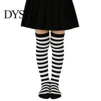 Over The Knee Striped Socks Thigh High for Women Girls, Stockings, Fashion Stylish Daily Wear Soft Stretchy Long Christmas Cosplay Party & Holiday Y white