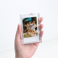 3 colių plėvelės skaidri nuotraukų laikymo dėžutė momentinių fotoaparatų nuotraukų dėklas Fujifilm Instax Mini 12/11/9/8/7 su dirželiu gryna