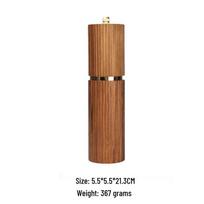 Acacia Wood Manual Spice Grinder & Shaker for Salt, Pepper, and Seasonings brown