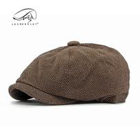 Kepurė, britiška retro aštuonkampė kepurė vyriška moteriška rudens kepuraitė beretas laisvalaikio newsboy kepurė Elastic band about 56-60cm gray