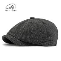 Kepurė, britiška retro aštuonkampė kepurė vyriška moteriška rudens kepuraitė beretas laisvalaikio newsboy kepurė Elastic band about 56-60cm juoda