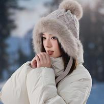 Women S Winter Warm Knitted Woolen Hat With Ear Flaps One Size chaki
