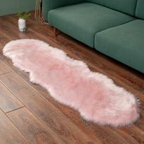 Avikailis Miegamojo kilimas Namų dekoras Kilimėliai Pūkuotas kailis Svetainės kilimai Sofa Nakties kilimėlis Minkštas pliušinis kilimėlis Vaikų lovos kambario kilimėliai 45x65cm rožinė