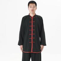Clothing Loose Chinese Traditional Tang Suit Kung Fu Clothes Retro Oriental Unisex Tai Chi Elastic Waist Viscose Loungewear XXXL black